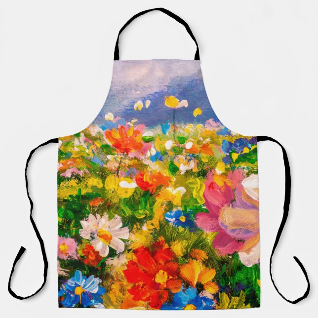 Flowers paintings monet painting claude impression apron (Front)