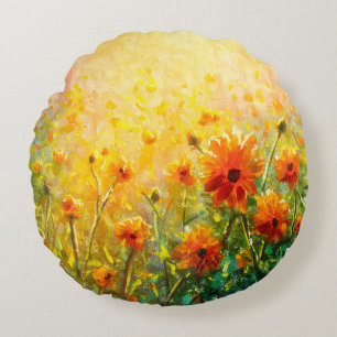 Flowers paintings monet painting claude impression round cushion