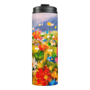 Flowers paintings monet painting claude impression thermal tumbler