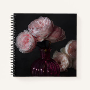 Flowers   Pale Pink Peonies in Vase Notebook
