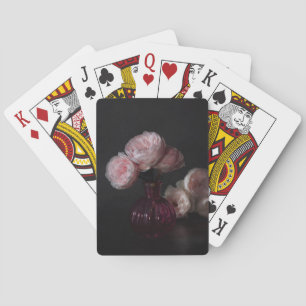 Flowers Pale Pink Peonies in Vase Playing Cards