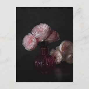 Flowers   Pale Pink Peonies in Vase Postcard