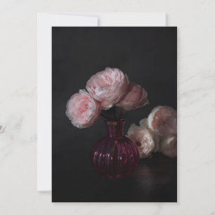 Flowers   Pale Pink Peonies in Vase Thank You Card