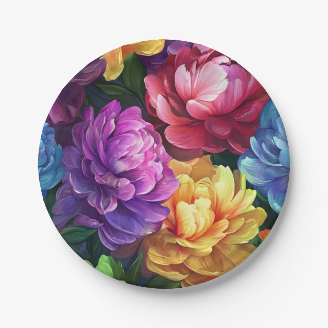 Flowers  paper plate (Front)