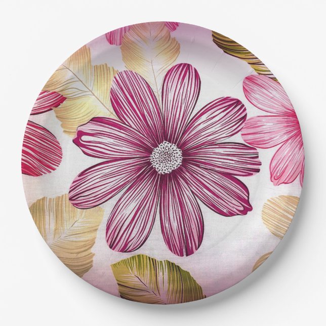 Flowers Paper Plate (Front)