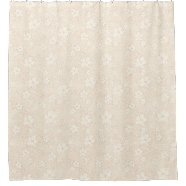 Flowers pastell cream pattern + your ideas shower curtain (Front)