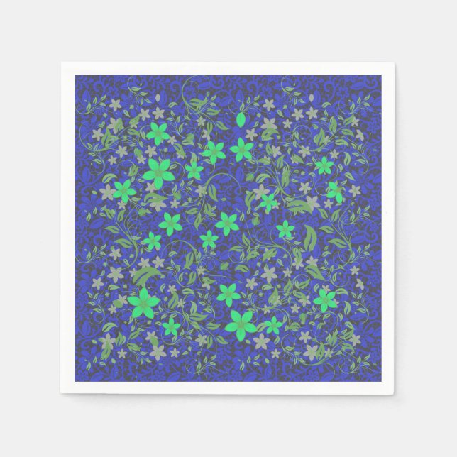 Flowers pattern 08.b DGrey BG Napkin (Front)