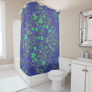 Flowers pattern 08.b DGrey BG Shower Curtain