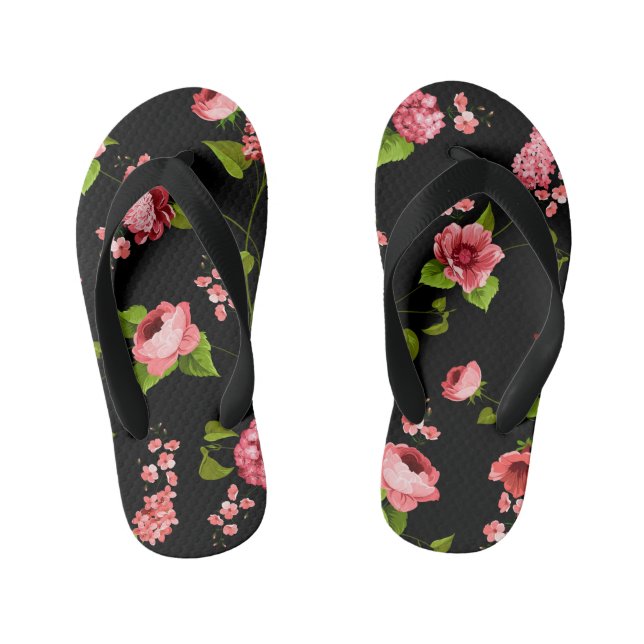 Flowers Pattern 18 Kid's Thongs (Footbed)