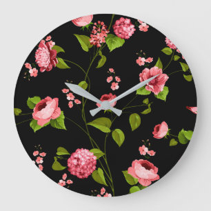 Flowers Pattern 18 Large Clock