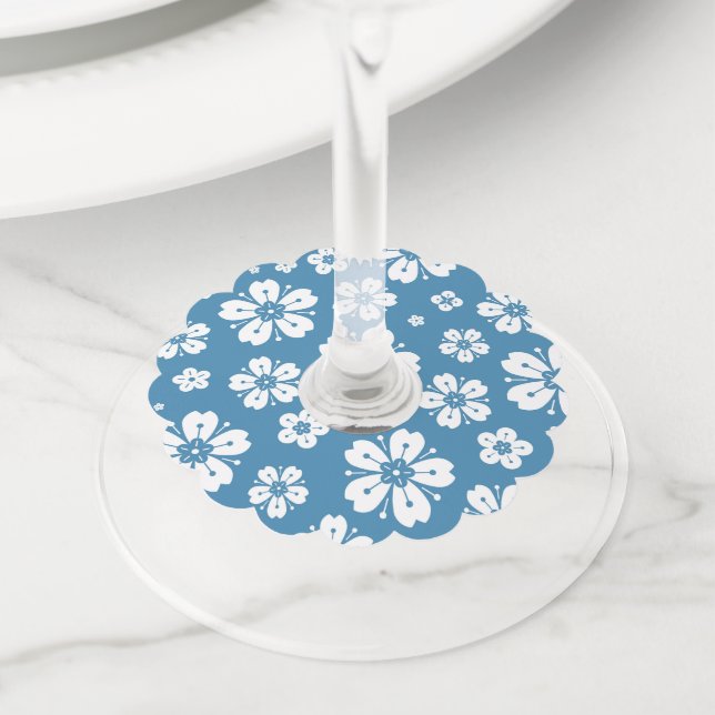 Flowers Pattern 5 Wine Glass Tag (Close Up)
