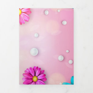 Flowers Pattern 7 Tri-Fold Holiday Card