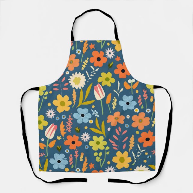 flowers pattern apron (Front)