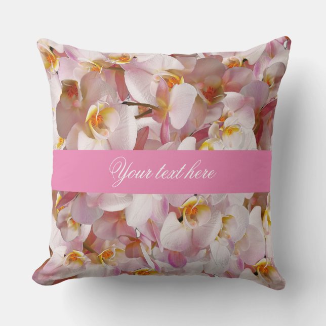 flowers pattern in pink colour cushion (Front)