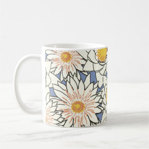 Flowers pattern lotus lily coffee mug