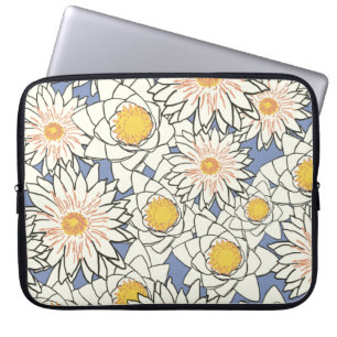 Flowers pattern lotus lily laptop sleeve