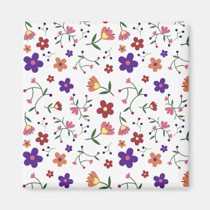 Flowers Pattern Nature Design Flora Plant Magnet