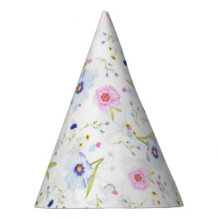 Flowers Pattern Paper Party Hat