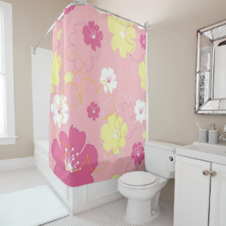 Flowers pattern shower curtain