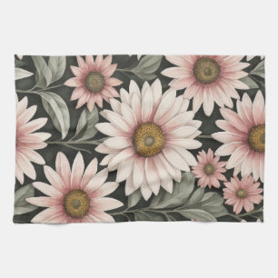 flowers pattern tea towel