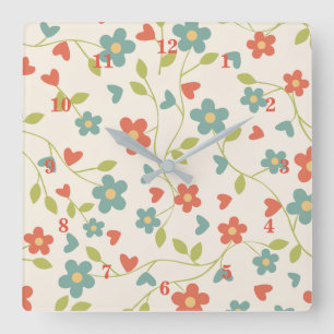 Flowers Pattern Wall Clock