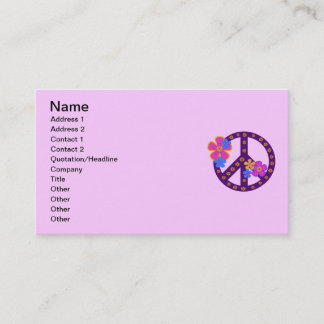 Flowers Peace Symbol T-shirts and Gifts Business Card