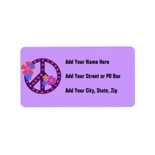 Flowers Peace Symbol T-shirts and Gifts Label