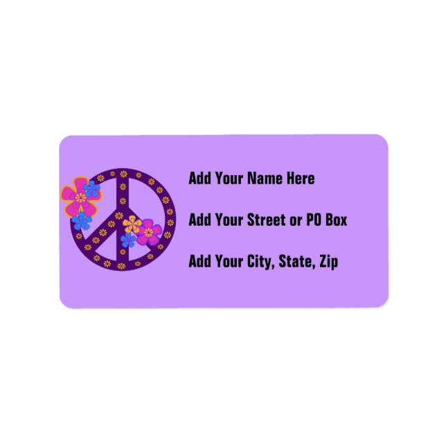 Flowers Peace Symbol T-shirts and Gifts Label (Front)
