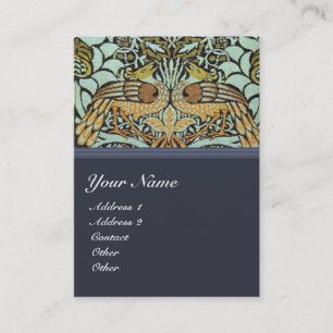 FLOWERS,PEACOCKS AND DRAGONS MONOGRAM BUSINESS CARD