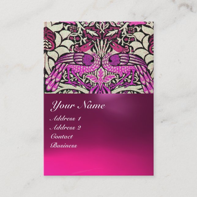 FLOWERS,PEACOCKS AND DRAGONS MONOGRAM BUSINESS CARD (Front)