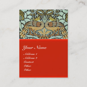 FLOWERS,PEACOCKS AND DRAGONS MONOGRAM BUSINESS CARD