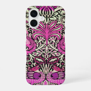 FLOWERS,PEACOCKS AND DRAGONS Pink Purple White iPhone 16 Case