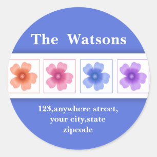 Flowers Personalised Address Stickers
