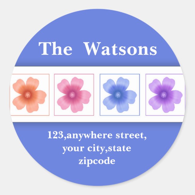 Flowers Personalised Address Stickers (Front)