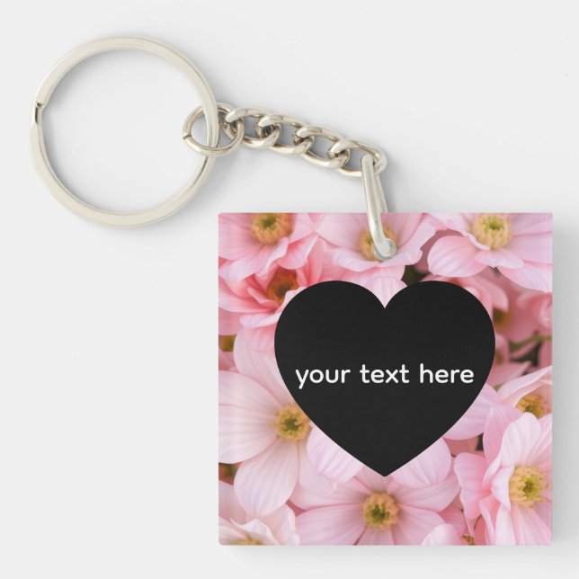 flowers personalised key ring (Front)