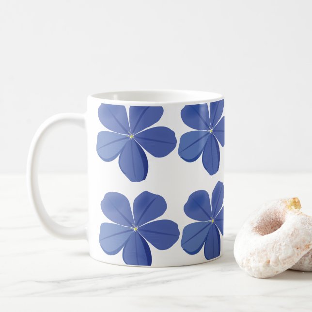 Flowers Petals Plumbago Coffee Mug (With Donut)