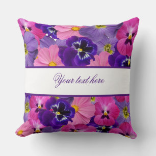 flowers pink and purple  cushion