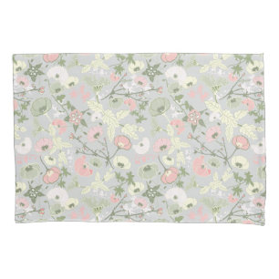 Flowers Pink Green Floral Pattern Home Decor Pillowcase