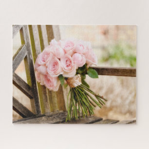 Flowers Pink Rose Bouquet Jigsaw Puzzle