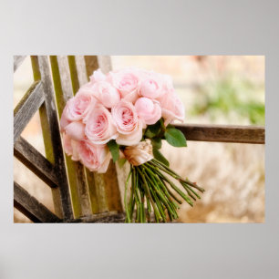 Flowers Pink Rose Bouquet Poster