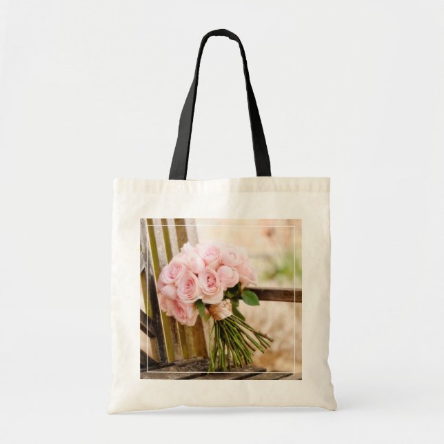 Flowers | Pink Rose Bouquet Tote Bag (Front)