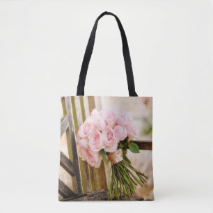 Flowers Pink Rose Bouquet Tote Bag