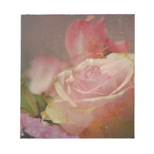 flowers pink roses bouquet rose romantic notepad