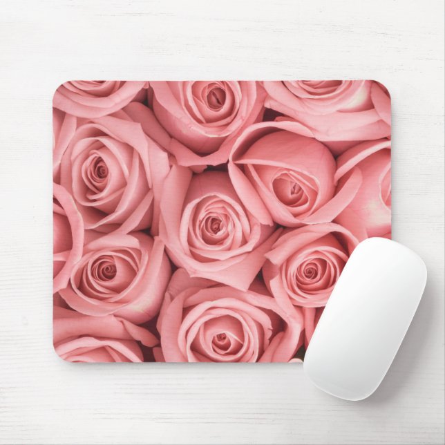Flowers | Pink Roses Mouse Pad (With Mouse)