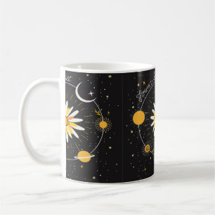 Flowers planet the sun and the moon graphic art coffee mug