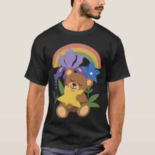 Flowers Plant Lovers Teddy Bear with Star T-Shirt