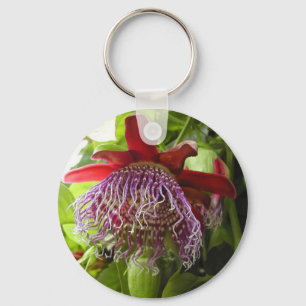 flowers plants on tree keychain
