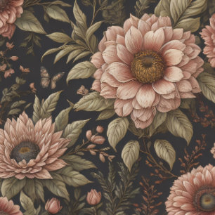 Flowers & postcard v3 vintage tissue paper