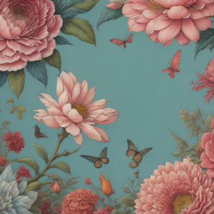 Flowers & postcard v6 vintage tissue paper