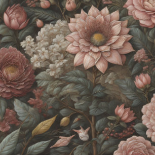 Flowers & postcard v7 vintage tissue paper